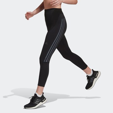 ADIDAS SPORTSWEAR Skinny Παντελόνι φόρμας 'Run Icons 3-Stripes' σε μαύρο