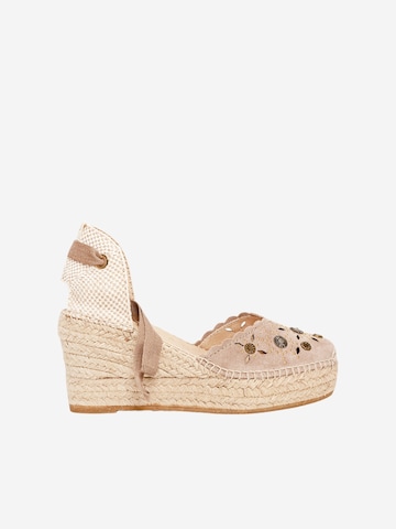 Alhamas - Sandalias 'Alpargata Cuña 8 cm' en gris: frente