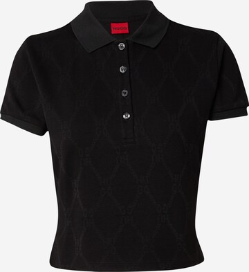 HUGO Μπλουζάκι 'Delgiude' σε μαύρο: μπροστά