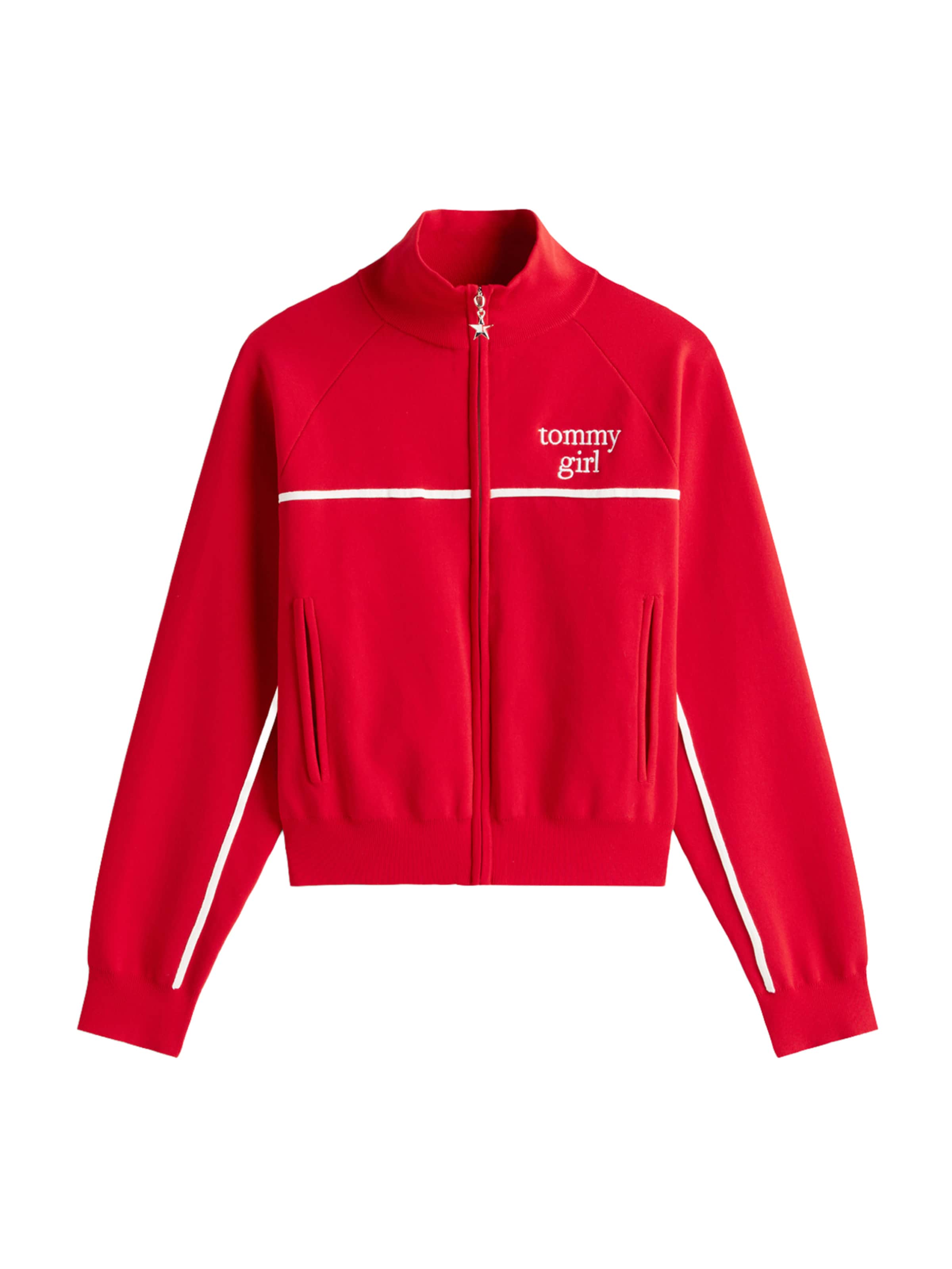raudona Tommy Jeans Kardiganas: priekis