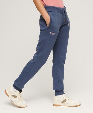 Superdry Tapered Pants 'Essential' in Blue