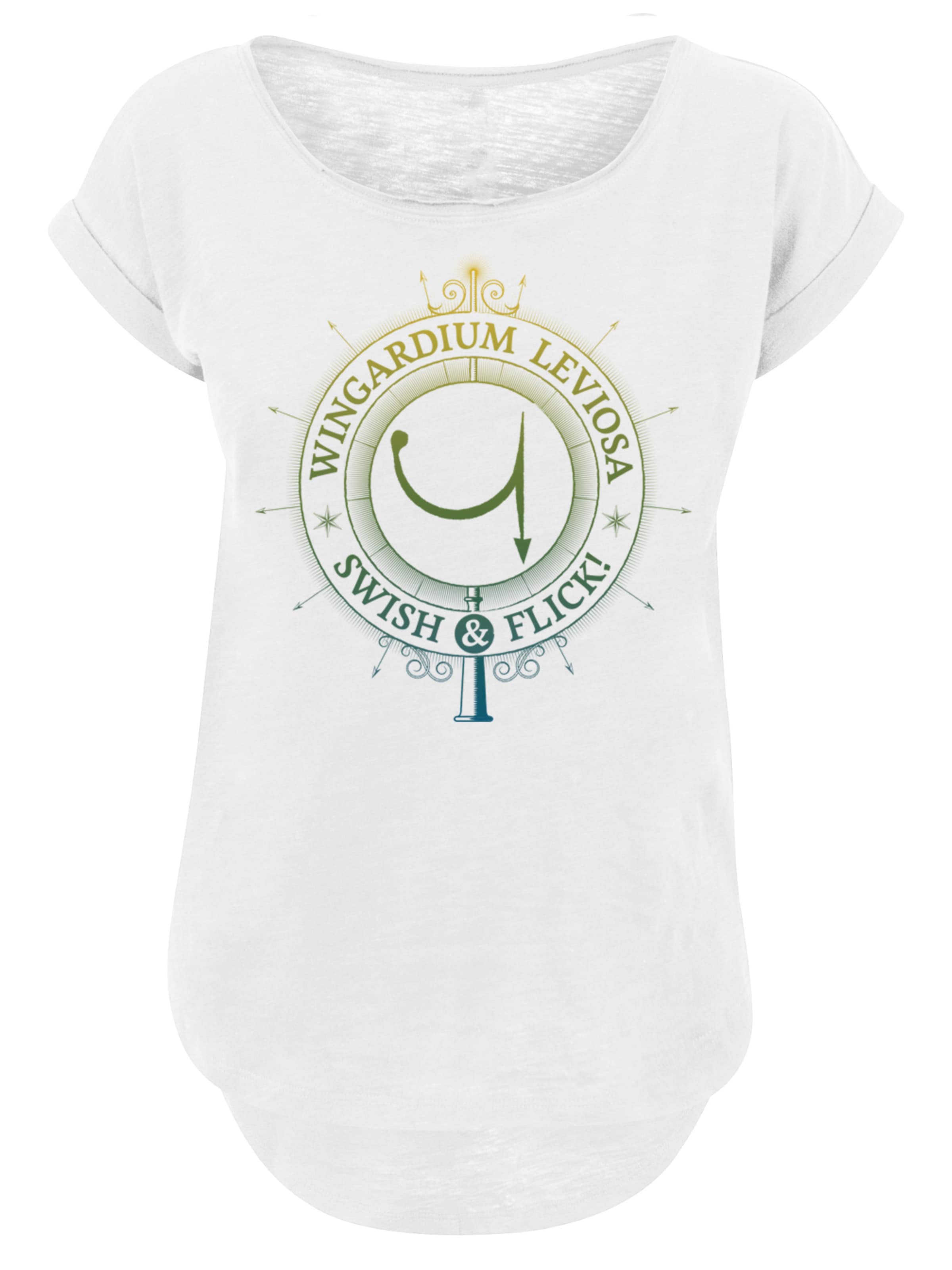 F4NT4STIC T-Shirt 'Harry Potter Wingardium Leviosa Spells Charms' in Weiß: Vorderseite