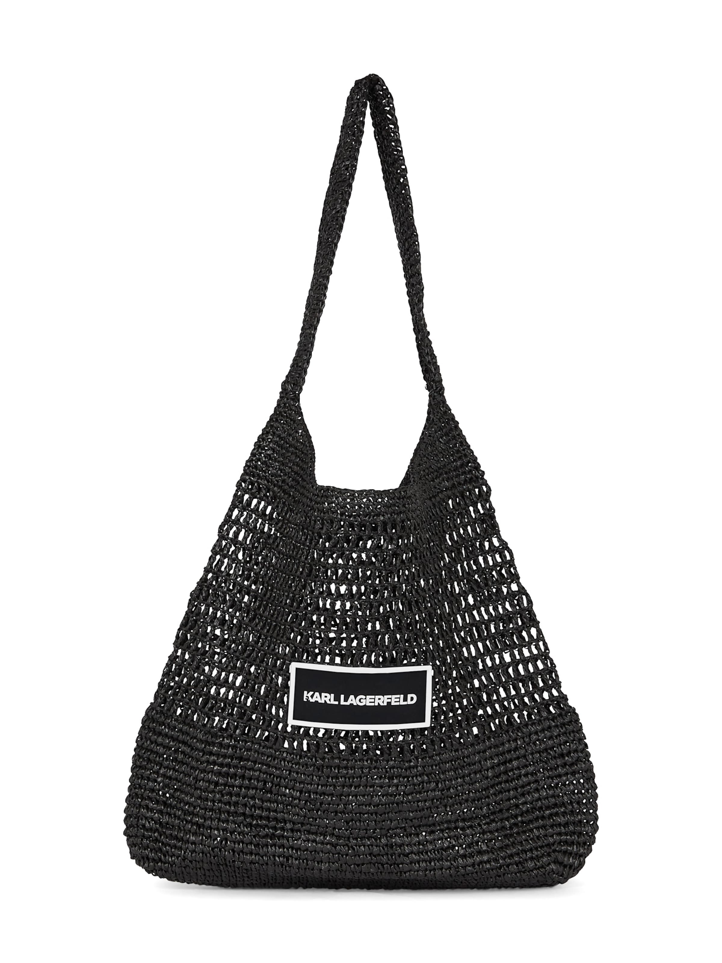 Karl Lagerfeld Τσάντα παραλίας σε μαύρο: μπροστά