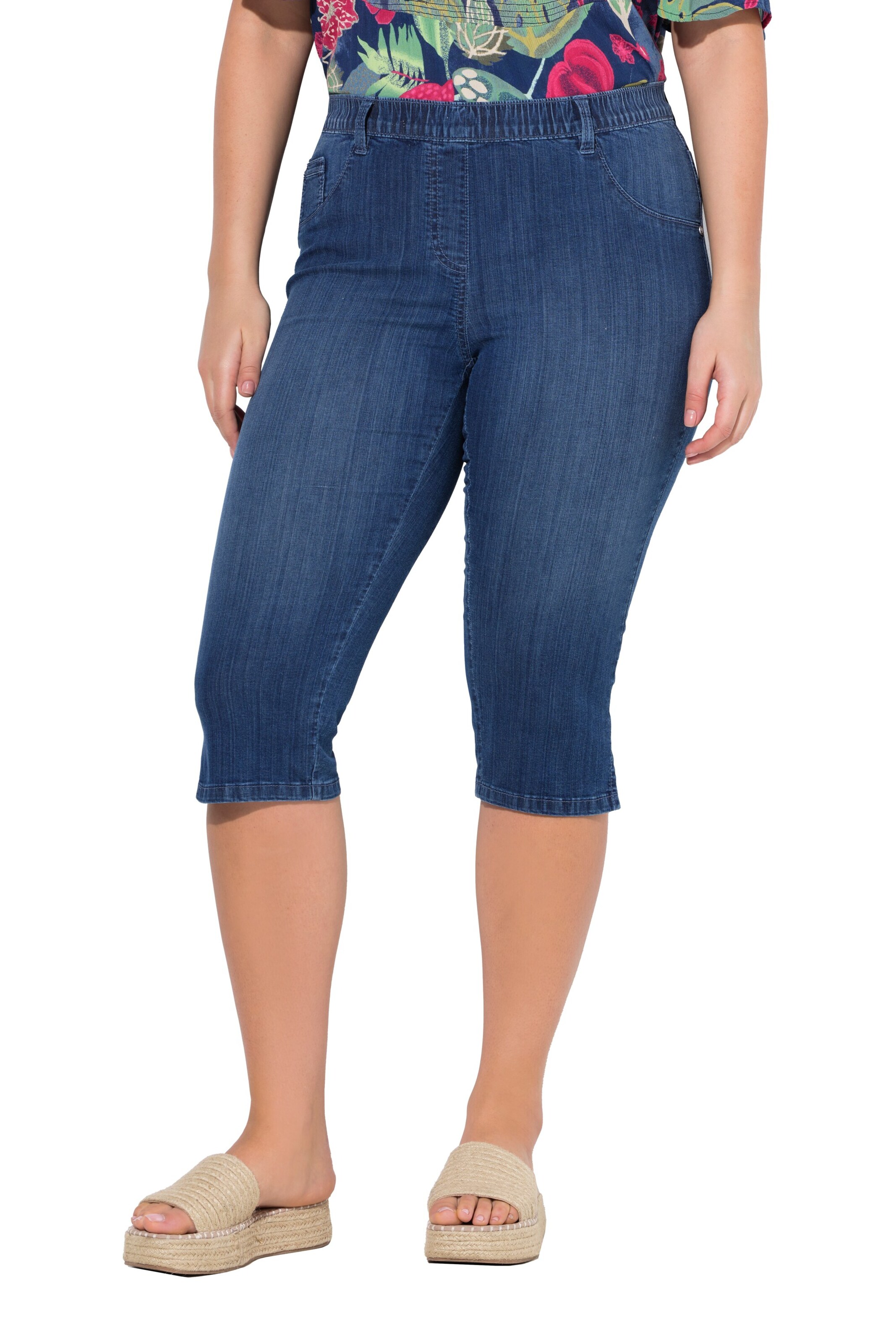 Ulla Popken Slimfit Jeans in Blau: Vorderseite