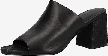 BRONX Mules in Black: front
