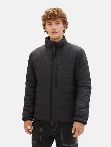 TOM TAILOR DENIM Between-season jacket in Black: front