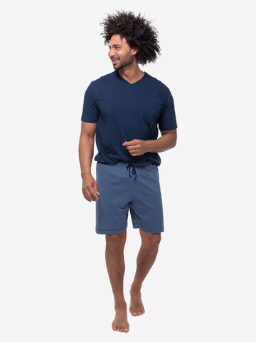 Ammann Short Pajamas 'Night & Home Cotton' in Blue