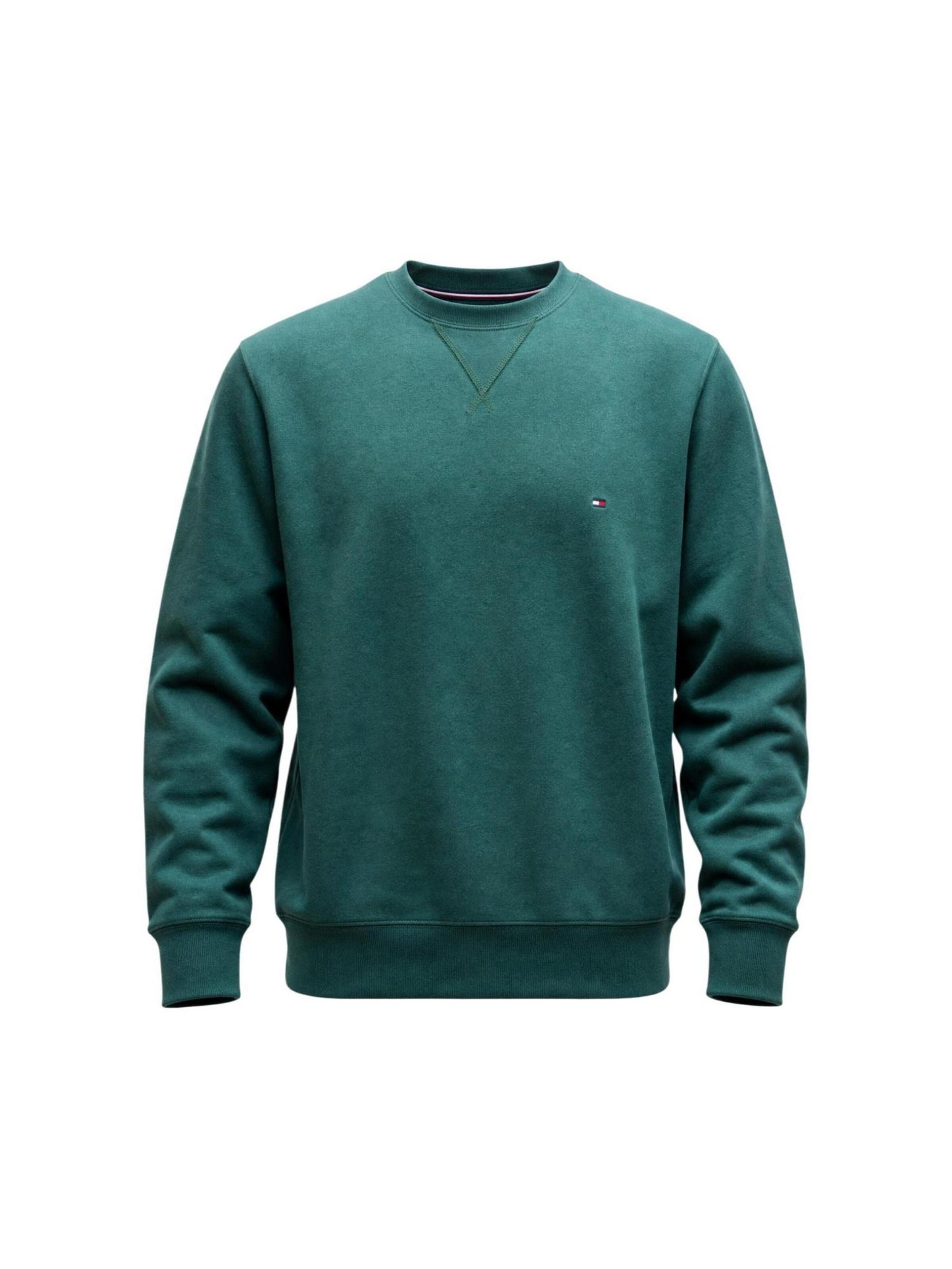 TOMMY HILFIGER - Sudadera 'ESS SEASONAL FLEECE MW0MW40000' en verde: frente