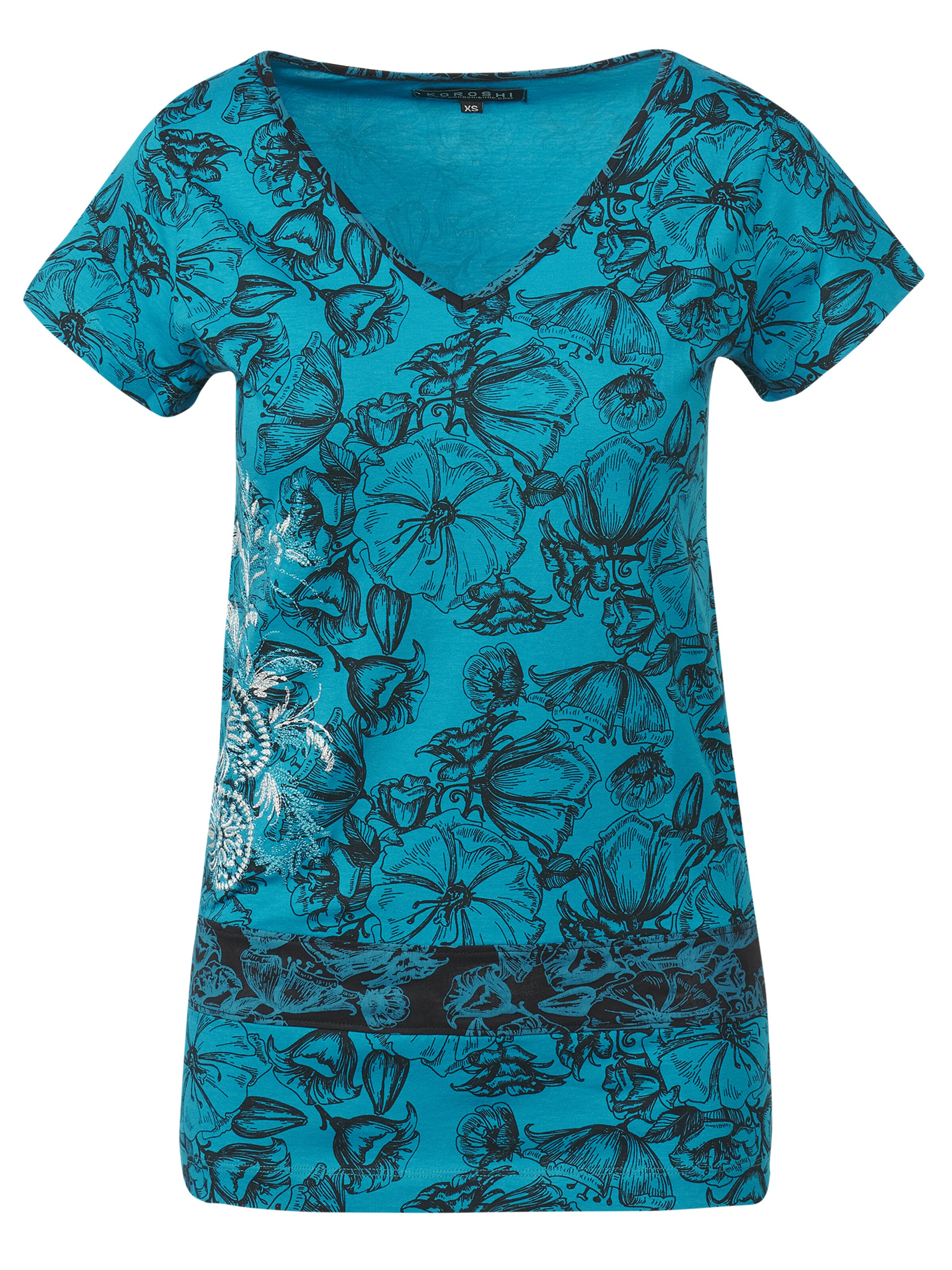 KOROSHI Tričko - Modrá: predná strana