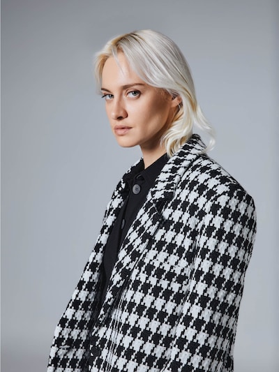 4TAILORS Blazer 'Tissu' en 42 en noir / blanc, Vue avec produit