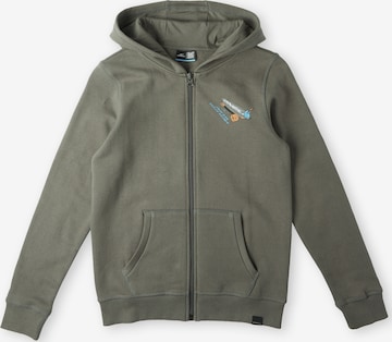 O'NEILL Zip-Up Hoodie 'Skate Dude' in Green: front