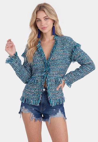IZIA Gebreid vest in Blauw: voorkant