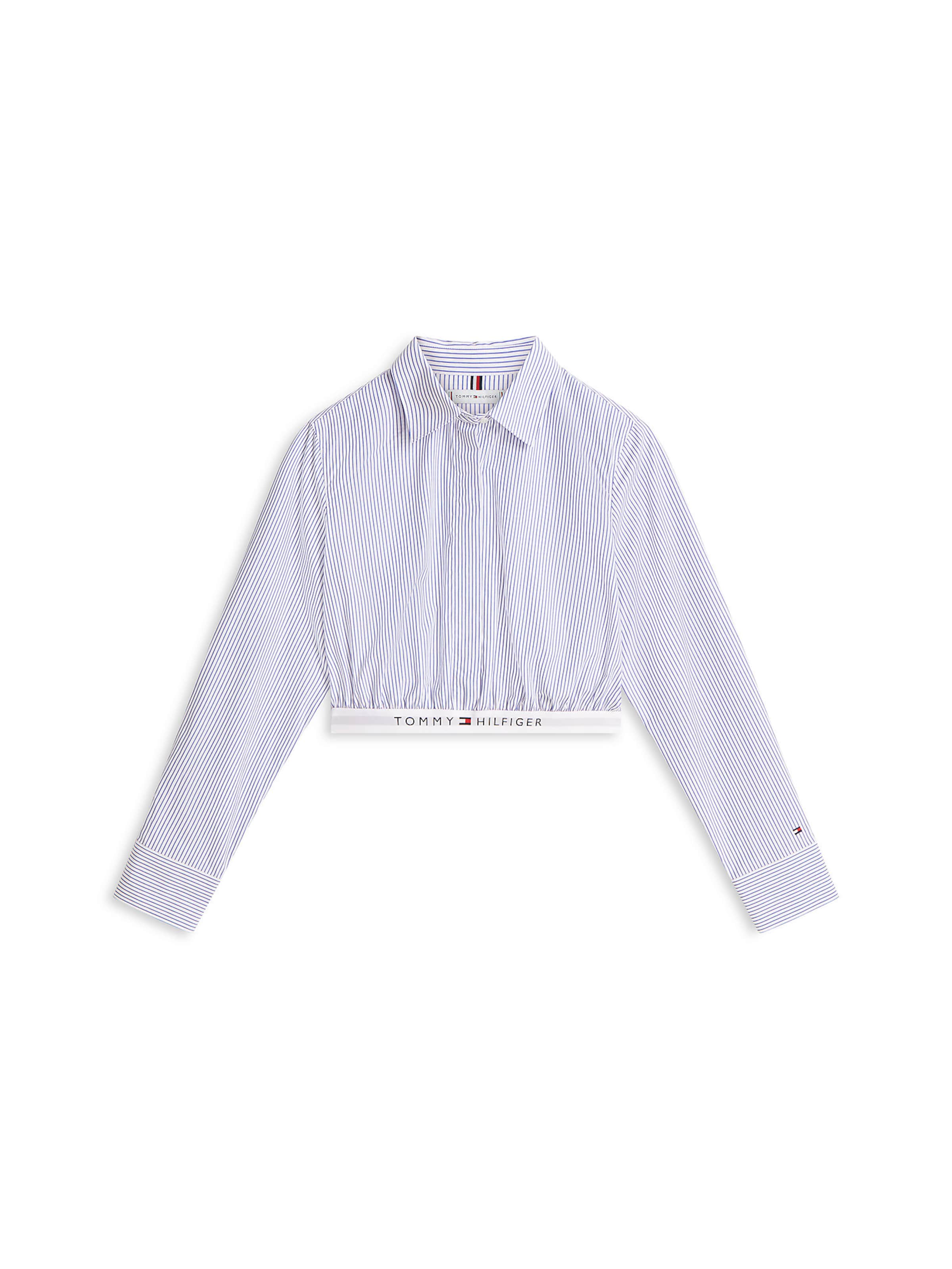 TOMMY HILFIGER Bluse in hellblau / hellgrau / schwarz / weiß, Produktansicht