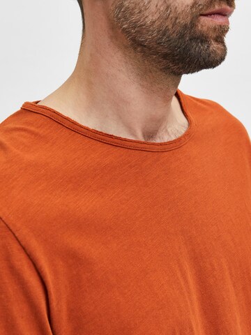 SELECTED HOMME قميص 'Morgan' بلون برتقالي
