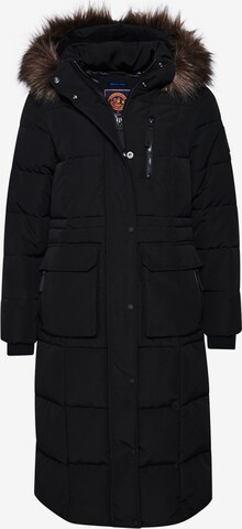 Superdry Winter Coat in Black: front