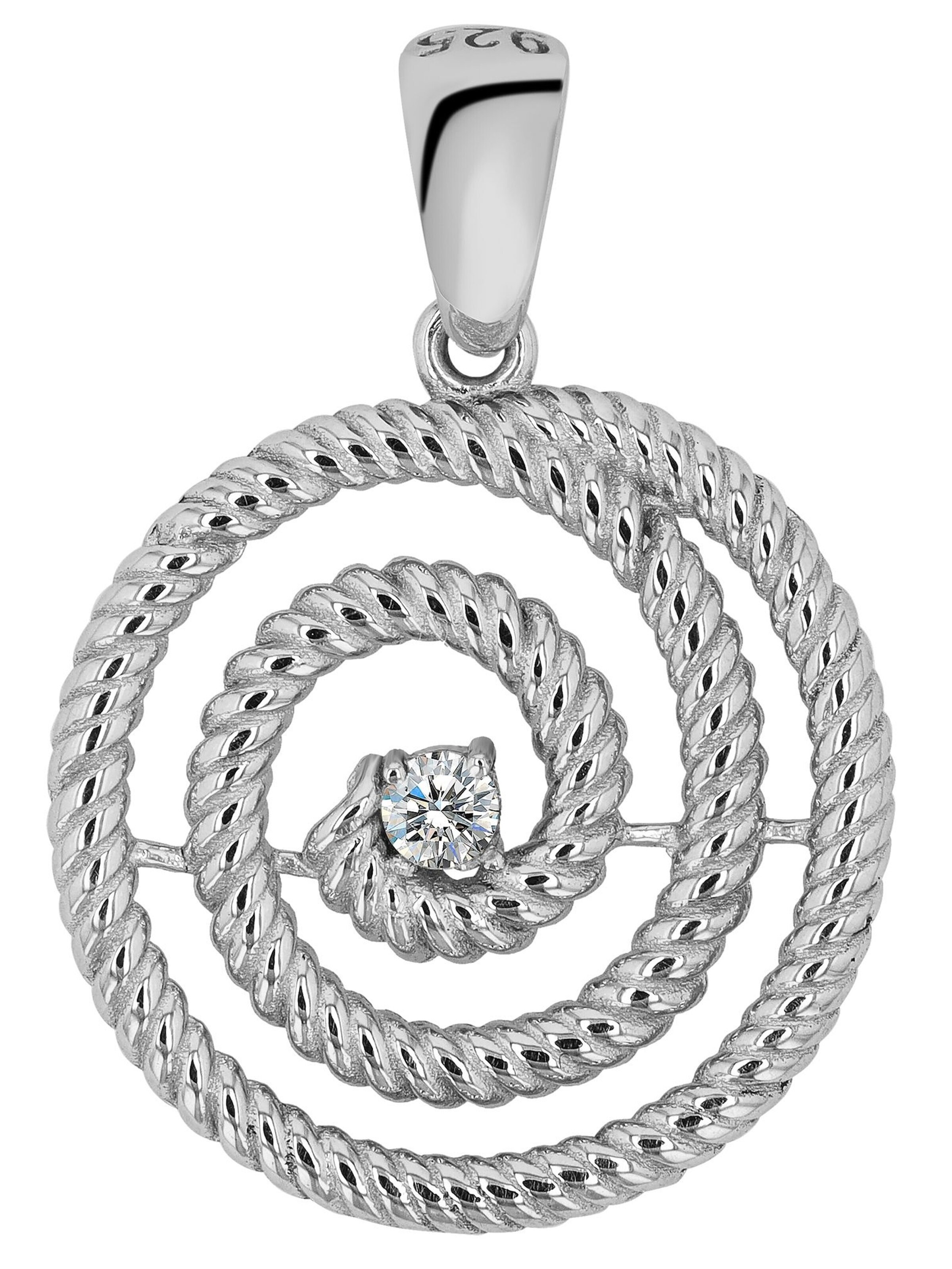 Akzent Pendant '"Akosua" aus 925 Sterlingsilber, rhodiniert, langlebig' in Silver