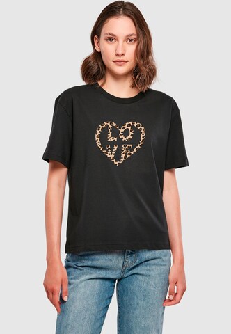 Merchcode Shirt 'Leo Love Everyday' in Zwart: voorkant