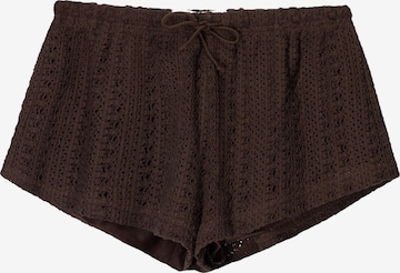 Bershkaregular Hlače - smeđa boja: prednji dio