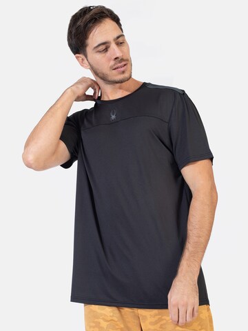 Maglia funzionale di Spyder in nero: frontale