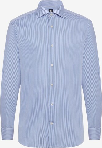 Boggi Milano Regular fit Overhemd in Blauw: voorkant