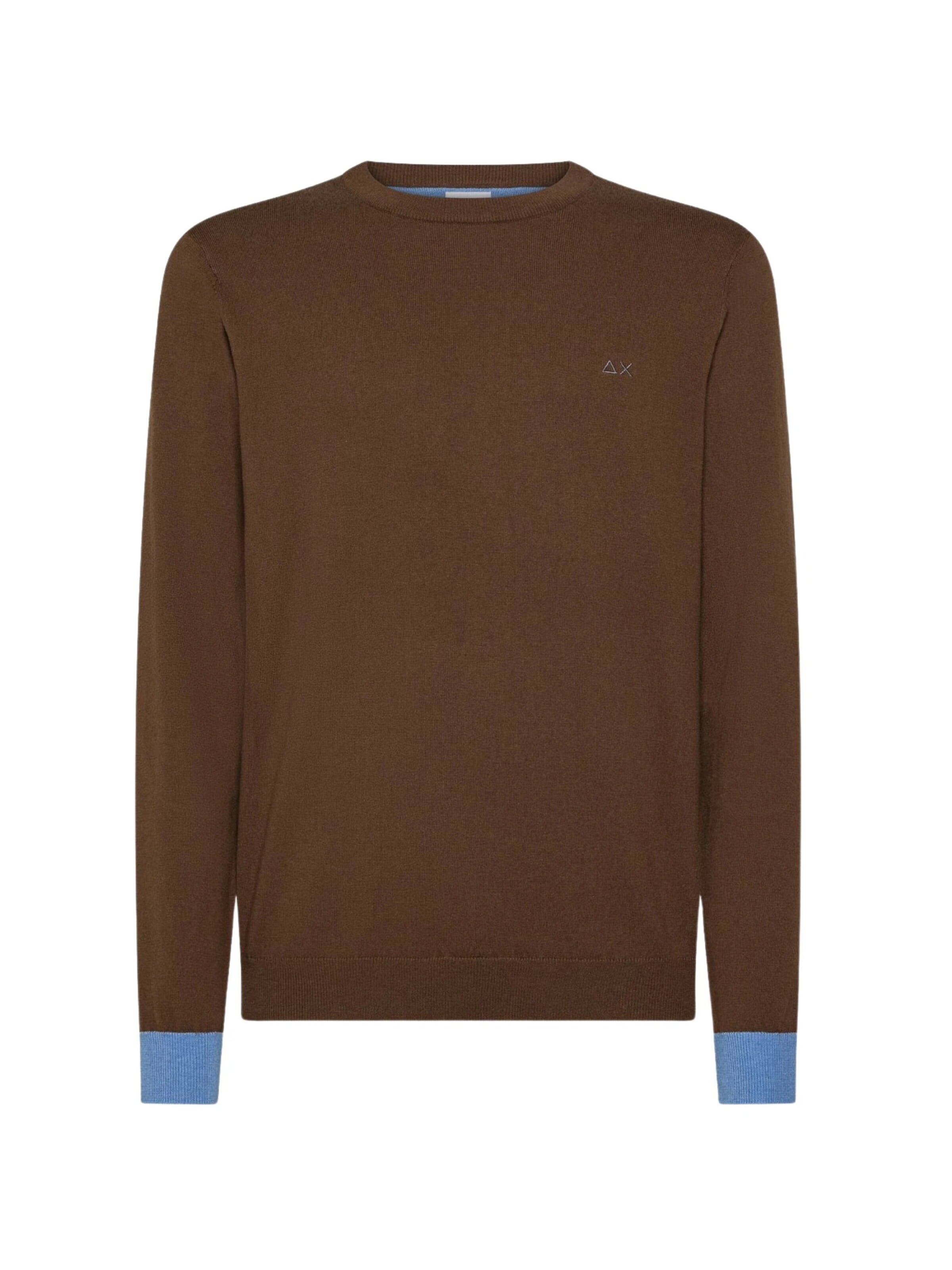 SUN68 Trui 'K45143' in Bruin: voorkant