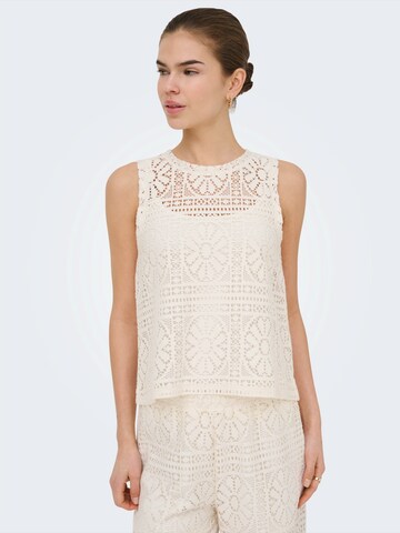 ONLY - Top de malha 'ONLLIAN' em bege