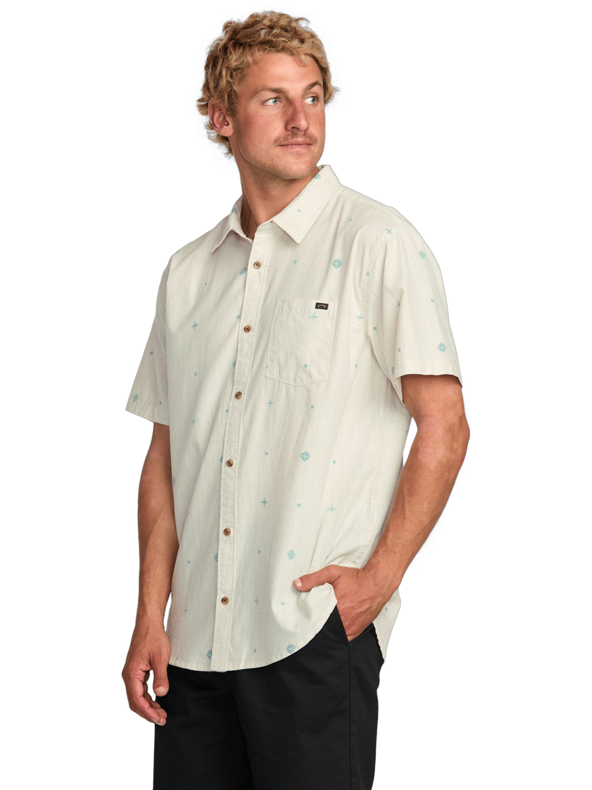BILLABONG Comfort fit Button Up Shirt 'Sundays' in Beige