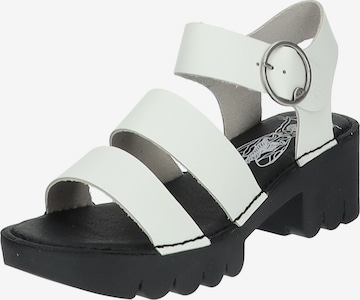 FLY LONDON Strap Sandals in White: front