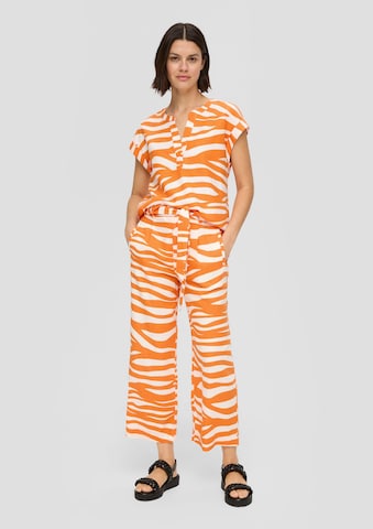Wide Leg Pantalon à pince s.Oliver en orange
