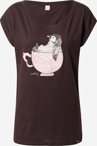 T-shirt 'Pingulax Tee' Iriedaily en marron : devant