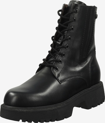 Nero Giardini Lace-Up Ankle Boots in Black: front