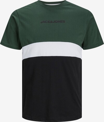 JACK & JONES T-Shirt 'REID' in dunkelgrün / schwarz / weiß, Produktansicht