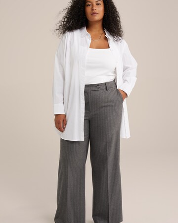 WE Fashion Regular Trousers with creases in Grey