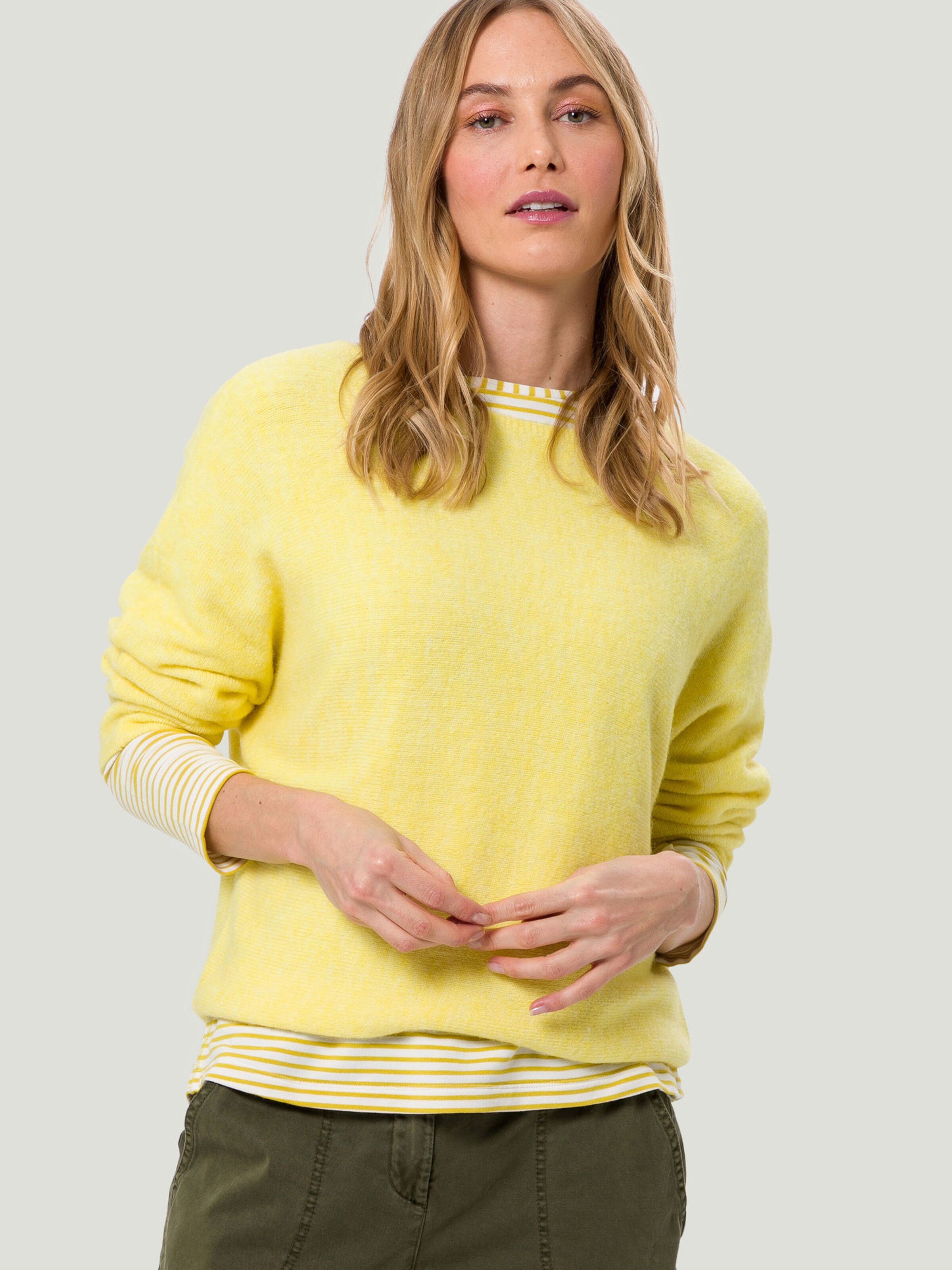 Frauen Große Größen zero Pullover in Gelb - UK25423