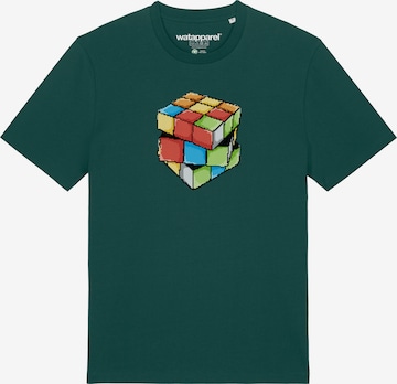 T-Shirt ' Pixel Zauberwürfel ' Watapparel en vert : devant