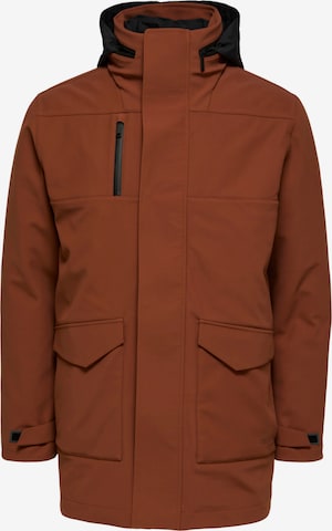 Veste fonctionnelle SELECTED HOMME en marron : devant