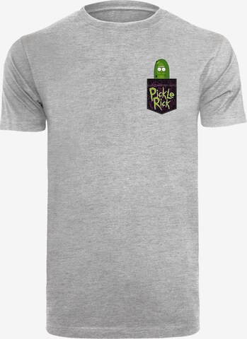 F4NT4STIC Shirt 'Rick and Morty Pickle Rick' in Grijs: voorkant