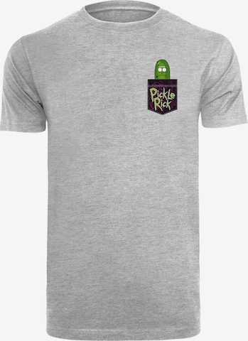 F4NT4STIC Shirt 'Rick and Morty Pickle Rick' in Grey: front