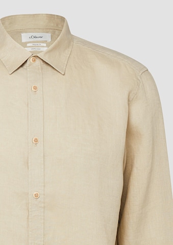 s.Oliver Regular Fit Hemd in Beige