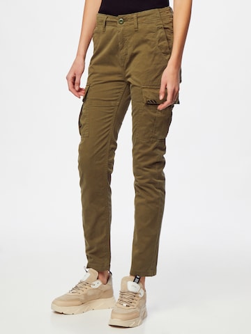 Coupe slim Pantalon cargo Superdry en vert : devant