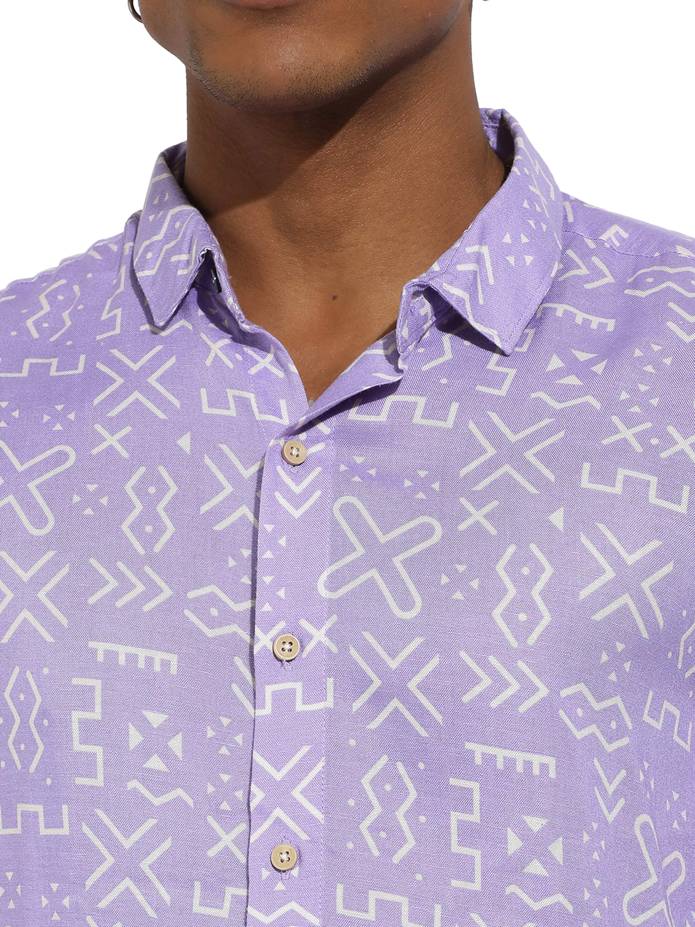 Campus Sutra Средняя посадка Рубашка 'Hank' в Лиловый
