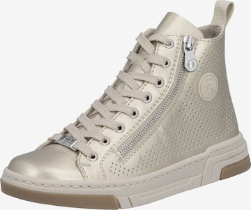 Rieker High-Top Sneakers in Gold: front