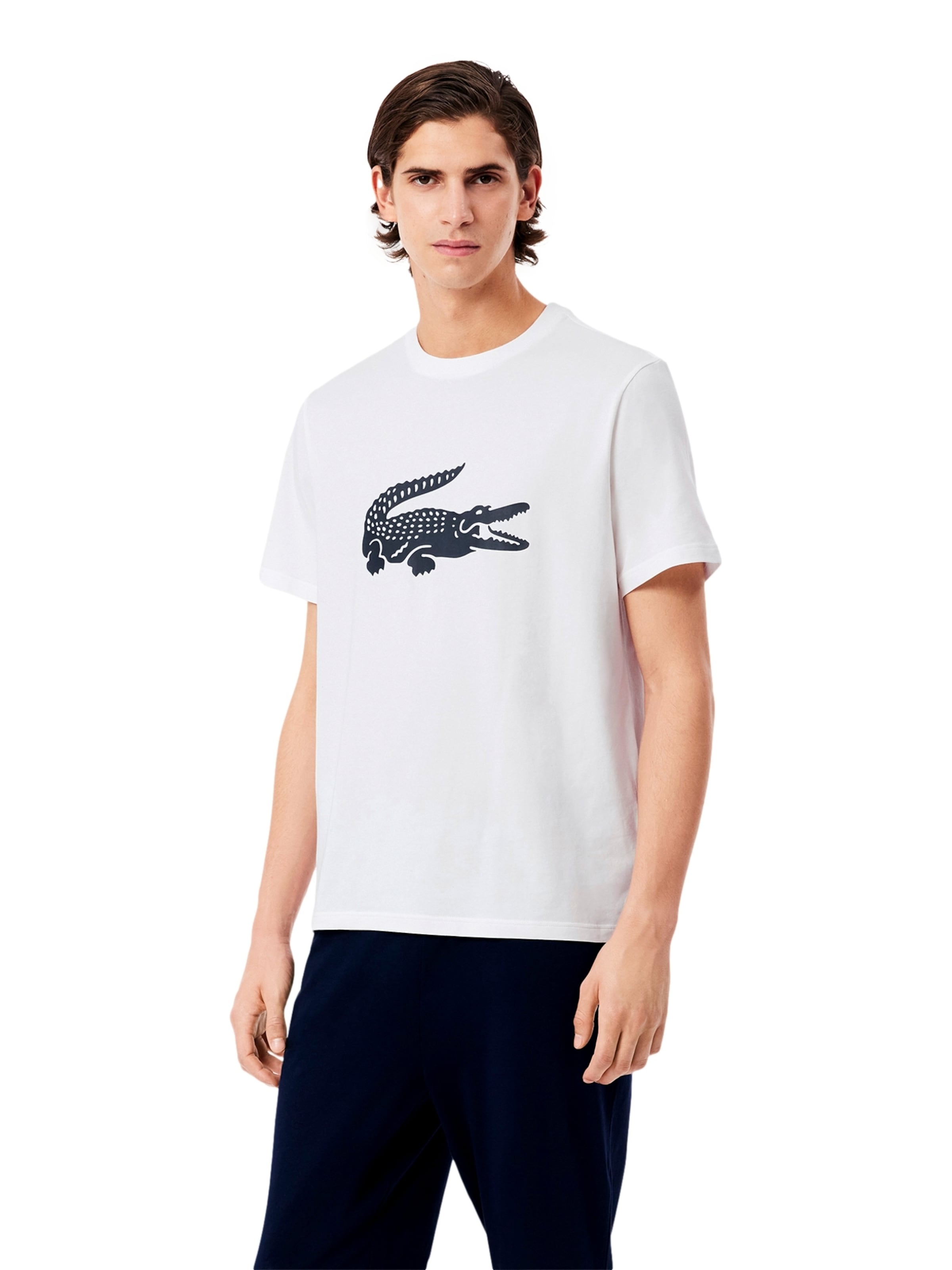 LACOSTE Dolga pižama | črna barva: sprednja stran