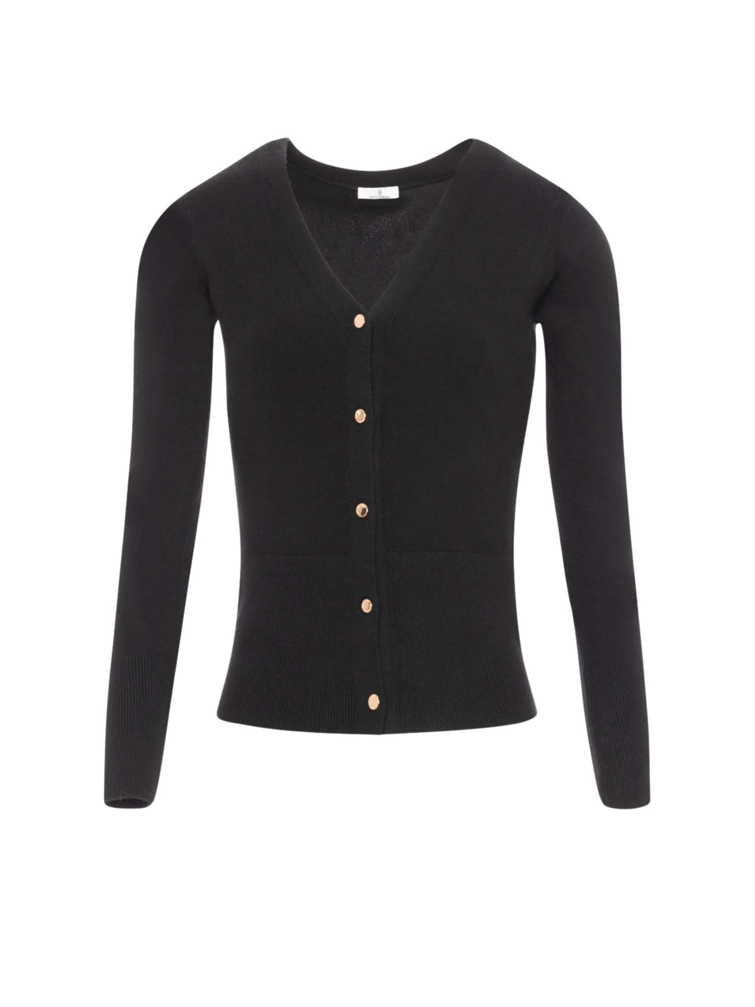 Fracomina Kofta 'Slim-fit buttoned cardigan' i svart: framsida
