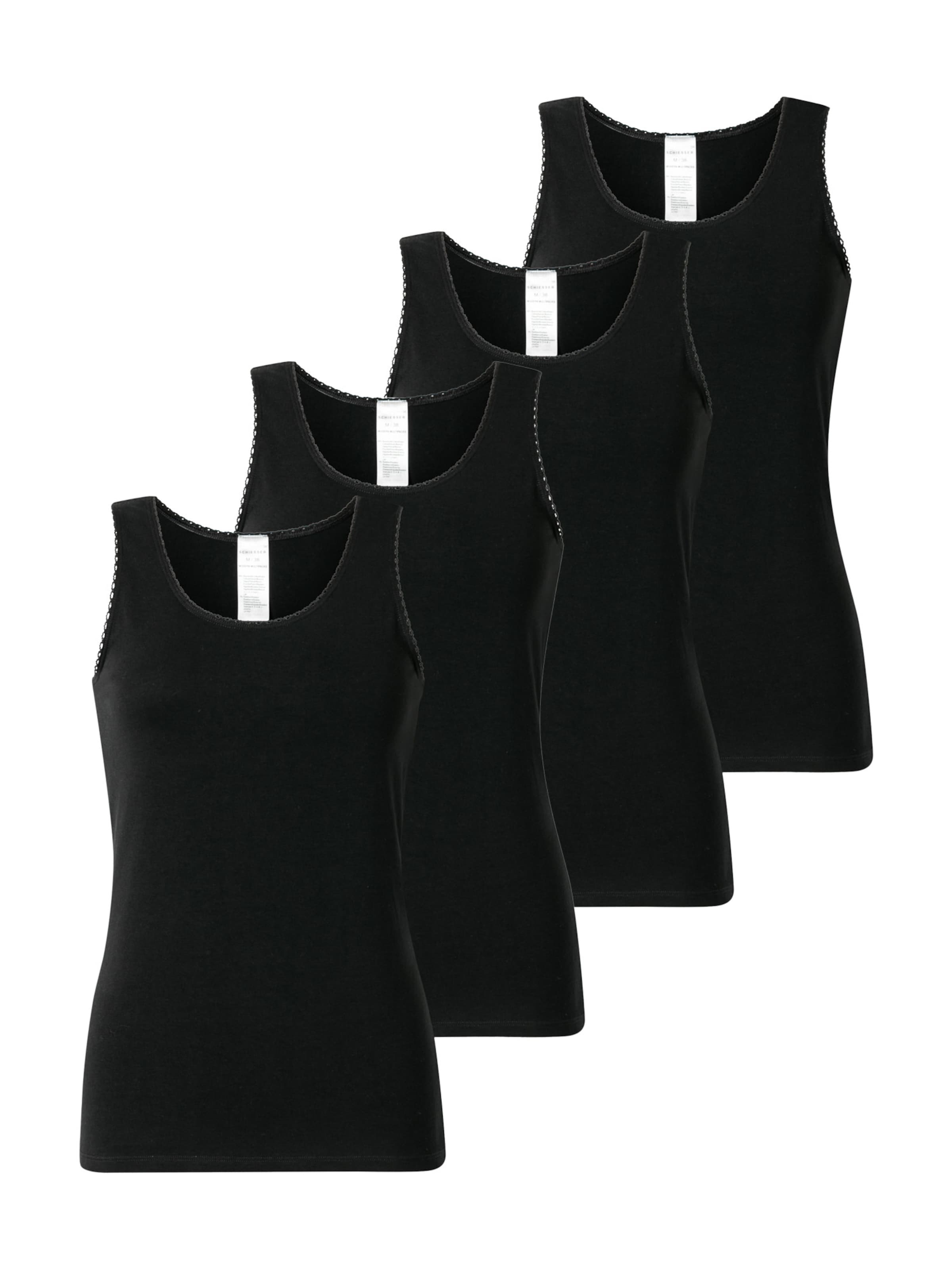 SCHIESSER Unterhemd ' Modern Multipacks ' in Schwarz: Vorderseite