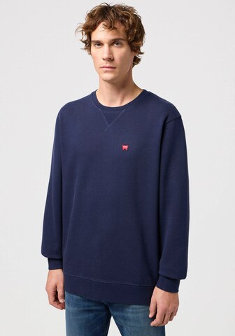 WRANGLER Sweatshirt 'SIGN OFF CREW' i blå: framsida