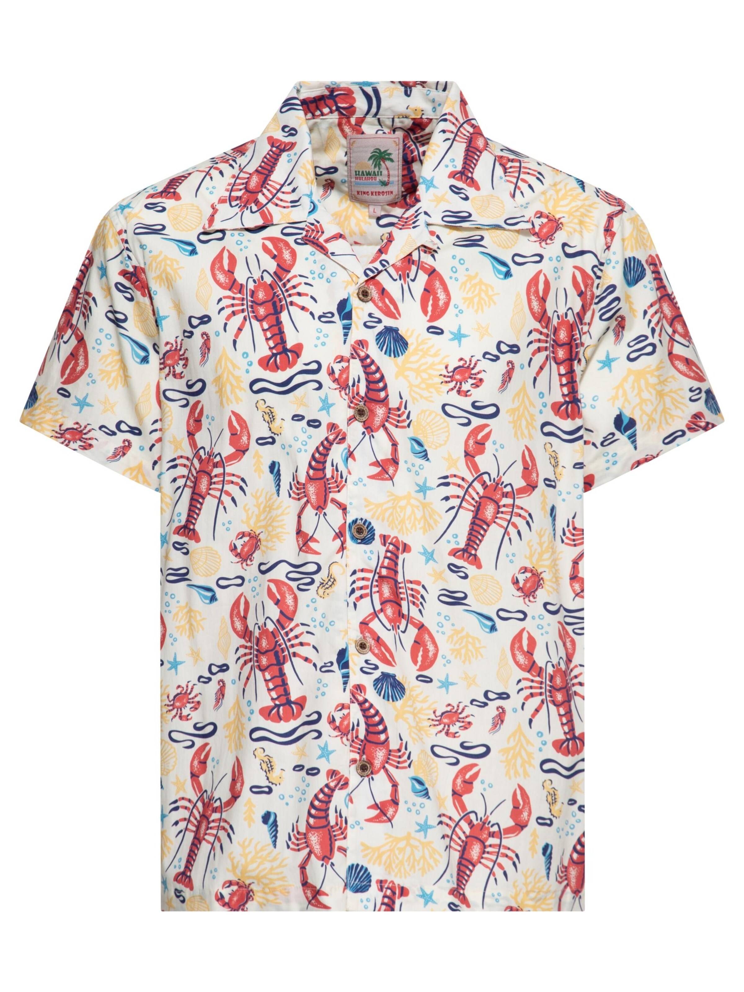 King Kerosin Regular fit Button Up Shirt 'Deep Sea' in White: front