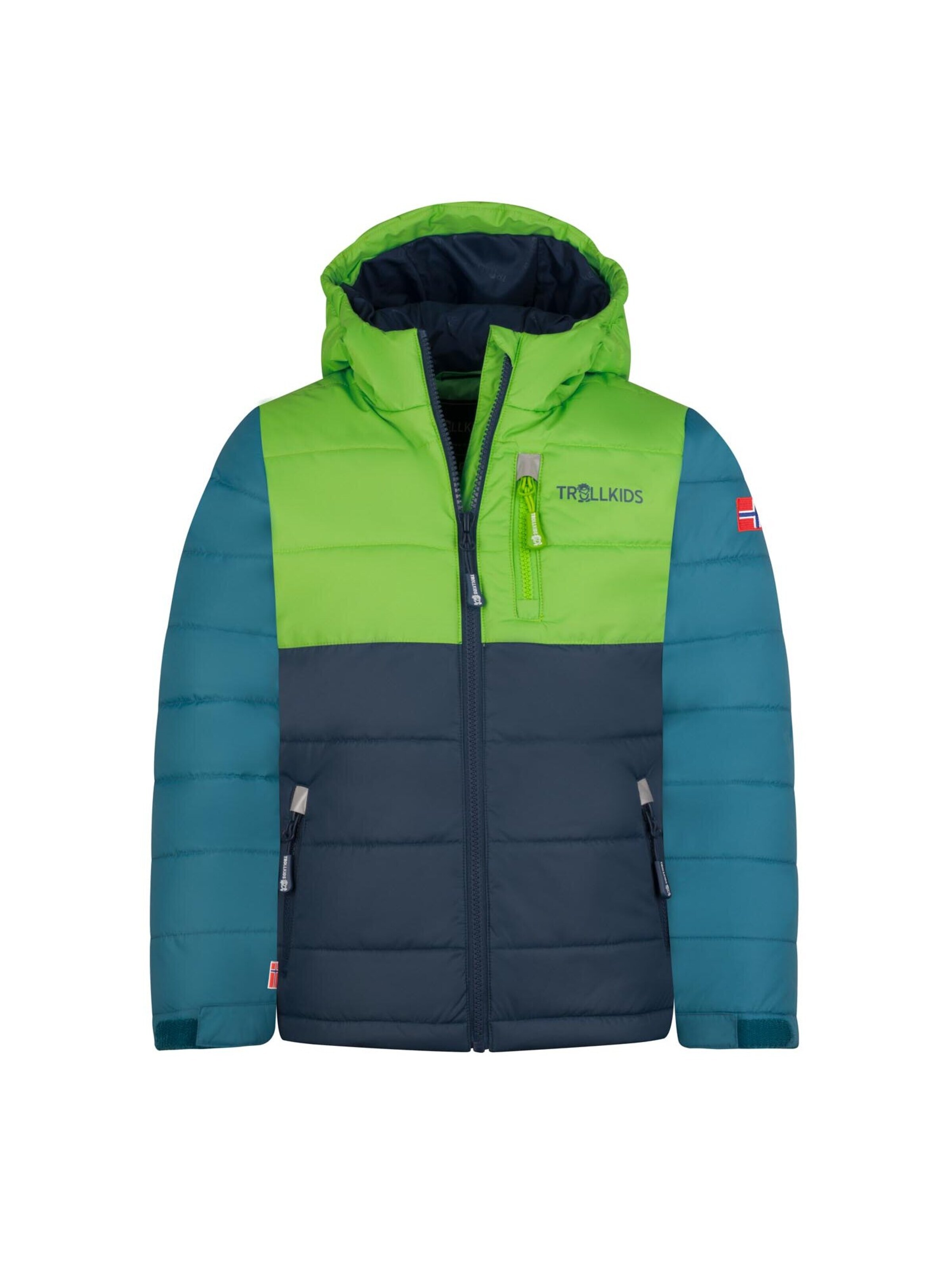 TROLLKIDS Winter Jacket in Green: front