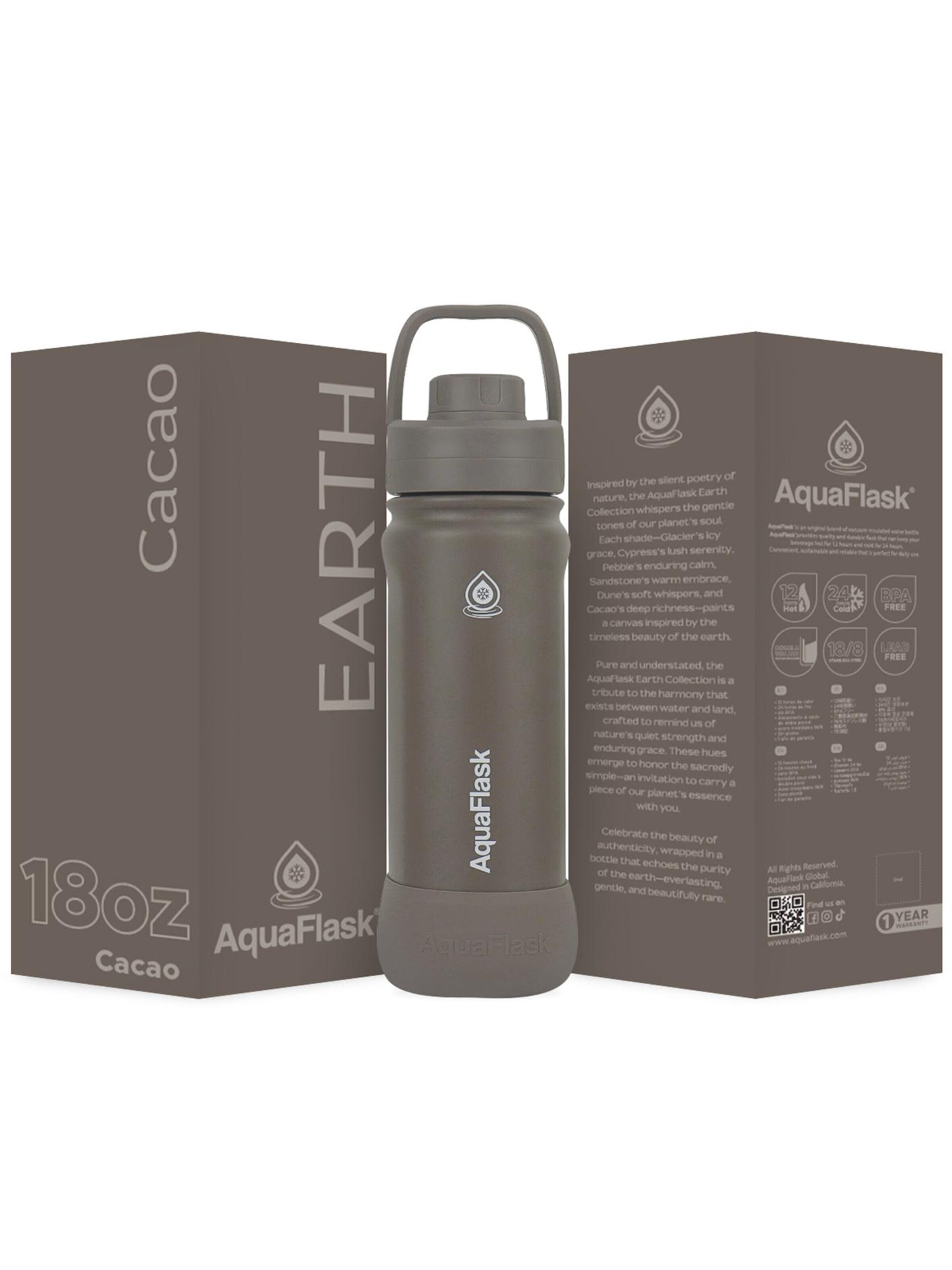 AquaFlask Láhev na vodu 'AquaFlask Termoláhev EARTH 532 ml CACAO' – hnědá