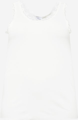 Fransa Curve Top in White: front
